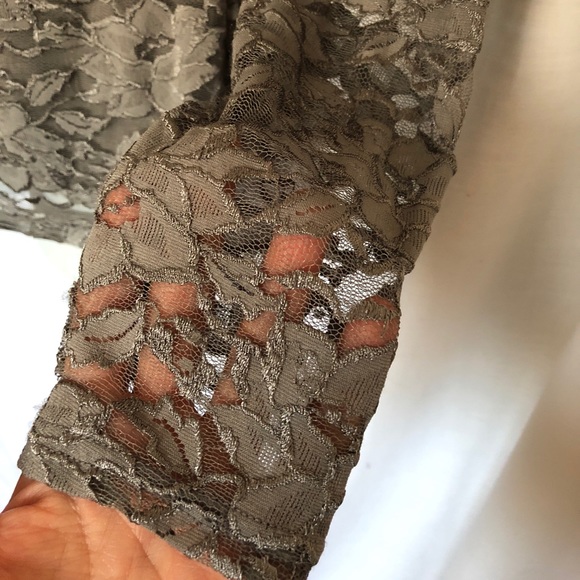 3/$33 Banana Republic Grey Lace Blouse - Picture 5 of 6
